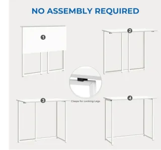 Tavolo pieghevole bianco per scrivania o cucina