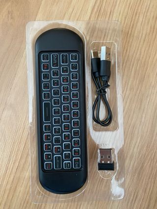 Mando con teclado/puntero/voz para TV/tablet/móvil