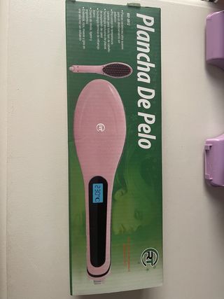 Plancha de pelo peine rosa