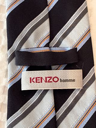 Corbata Kenzo Rayas Negras azul y Grises