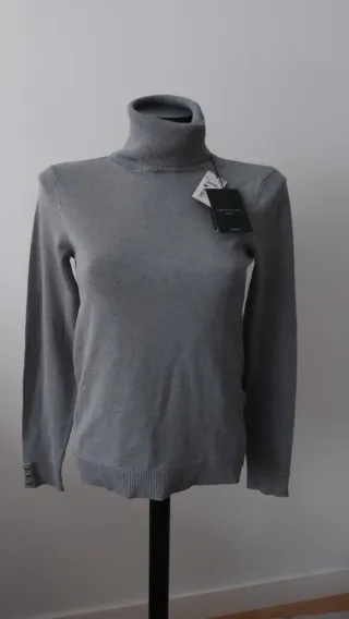 Jersey cuello alto gris Talla S