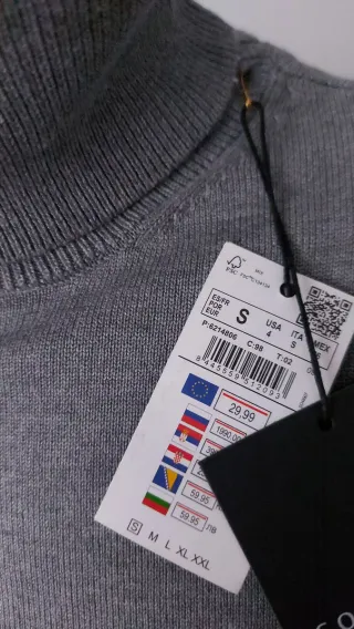 Jersey cuello alto gris Talla S