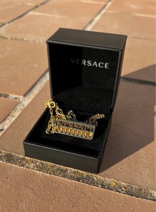 Collar Versace Dorado y Multicolor