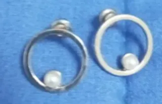 Pendientes Aro Perla Plata