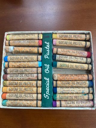 Pasteles de aceite Guitar Oil Pastel muy antiguo