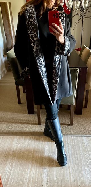 Abrigo estampado leopardo oversize