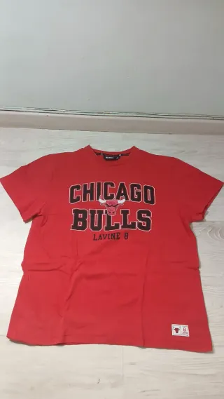 Camiseta manga corta roja chicago bulls NBA