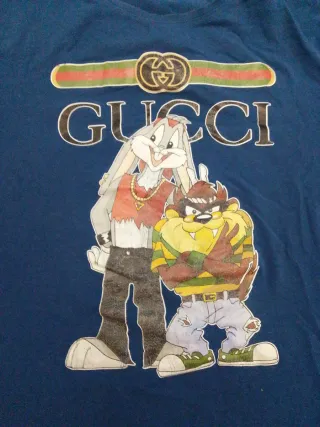 Camiseta Gucci Azul Multicolor