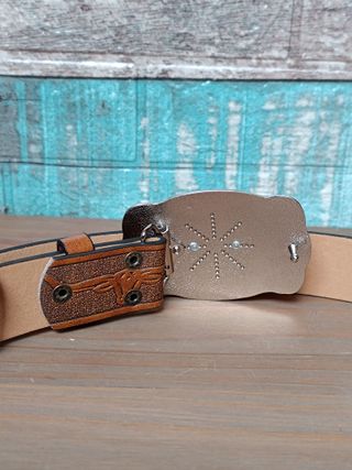 Cintura conibbia western oro e argento