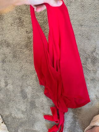 Blusa Zara Roja Talla M Hombros Descubiertos