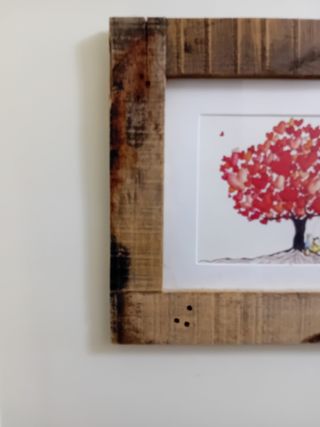 Quadro con albero di cuori rossi