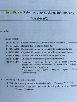 Apuntes oposiciones informática