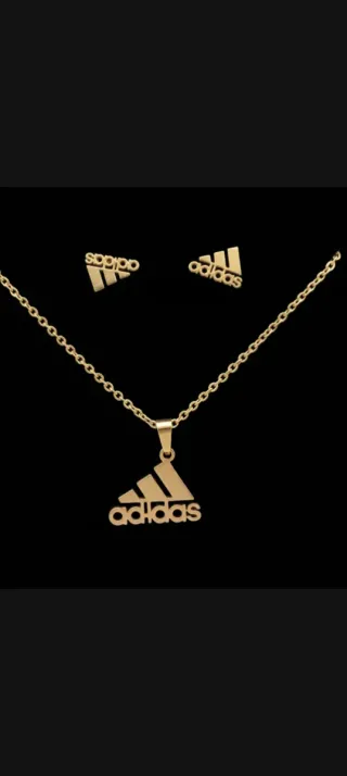 Conjunto Collar y Pendientes Adidas Dorado