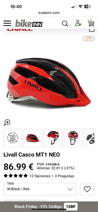 Casco Livall MT1 Neo Rojo/Negro Nuevo en su caja.