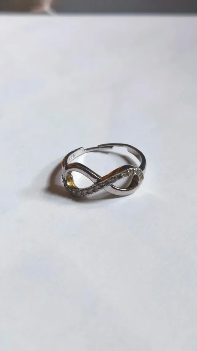 Anello infinito zirconi simbolo infinito regolabil