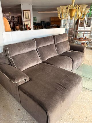 Sofá Chaiselong Gris Tela