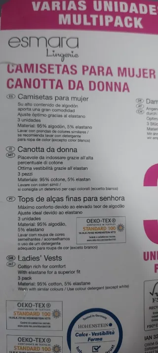 Lote 8 Camisetas, 6 Esmara Talla S/M, 2 primark