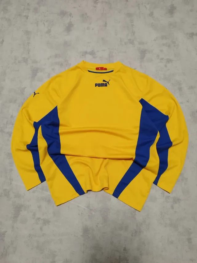 Camiseta Técnica Puma Amarilla y Azul Vintage