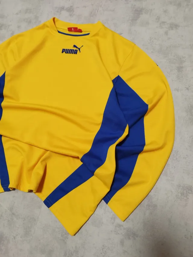 Camiseta Técnica Puma Amarilla y Azul Vintage