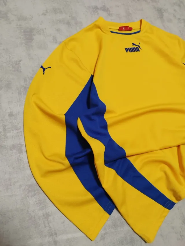 Camiseta Técnica Puma Amarilla y Azul Vintage