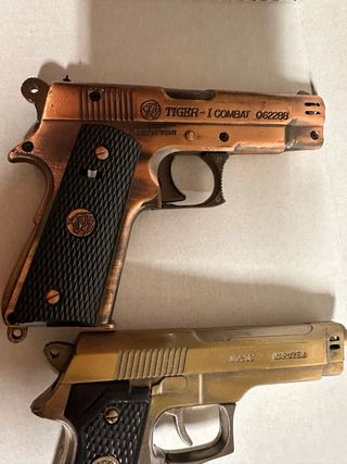 Set 3 accendini vintage a forma di pistola