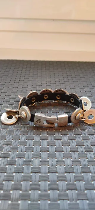 Pulsera Uno de 50 Cuero y Plata talla Mujer