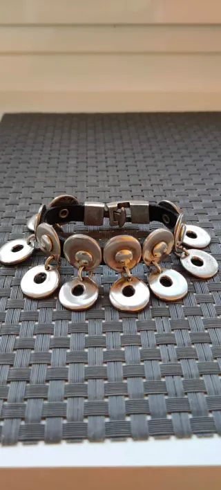 Pulsera Uno de 50 Cuero y Plata talla Mujer