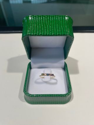 Anillo Oro 18K Piedras Multicolor