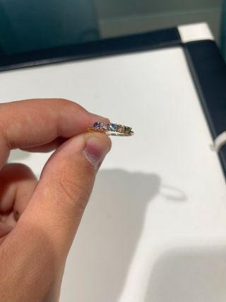 Anillo Oro 18K Piedras Multicolor