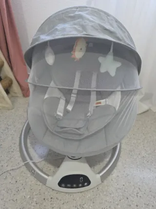 Hamaca Eléctrica Bebé Gris con APP
