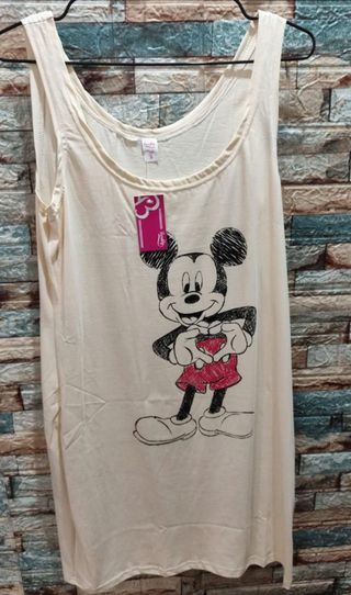 Camiseta sin mangas naranja Mickey & Minnie