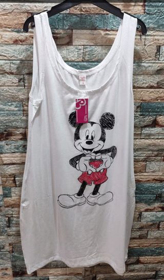 Camiseta sin mangas naranja Mickey & Minnie