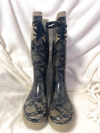 Stivali pioggia Luijo pizzo beige/nero taglia 40