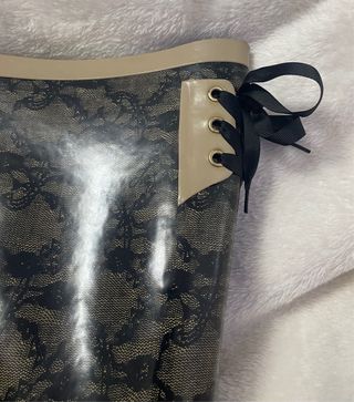 Stivali pioggia Luijo pizzo beige/nero taglia 40