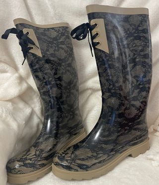 Stivali pioggia Luijo pizzo beige/nero taglia 40