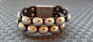 Pulsera Uno de 50 Cuero y Plata talla mujer