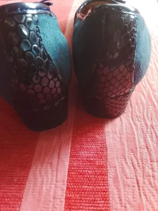 Manoletinas mujer azul marino y negro