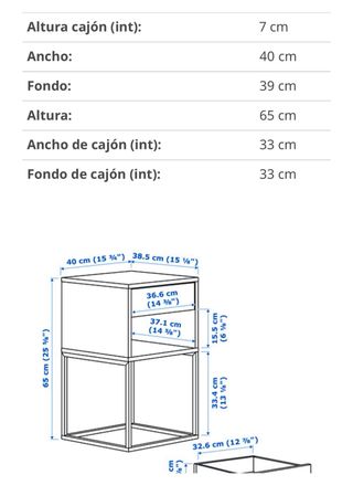 Mesita de noche VIKHAMMER blanca