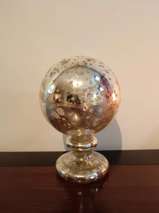 2 Figuras Decorativas Cristal Plateado