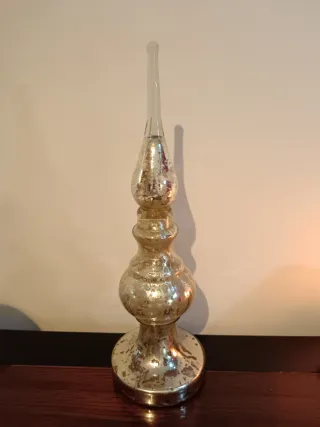 2 Figuras Decorativas Cristal Plateado