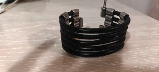 Pulsera Uno de 50 Cuero y Plata