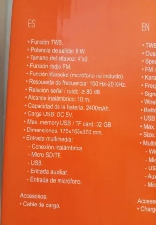 Altavoz Bluetooth 8W con Luces LED