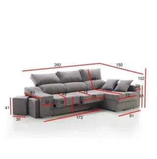 Sofá modular gris ATRAMPA muebles
