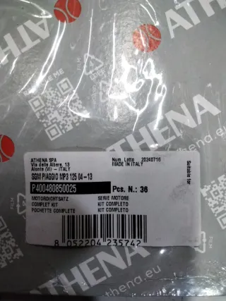 Juego juntas Piaggio 125 scooter