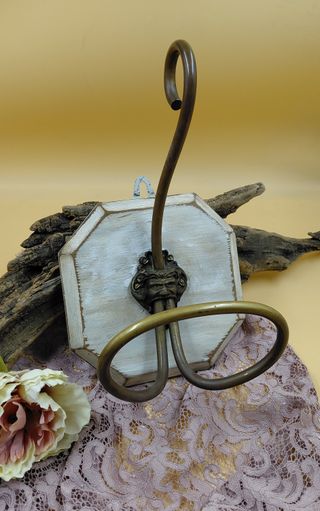 Appendiabiti Shabby Chic Legno Ottone