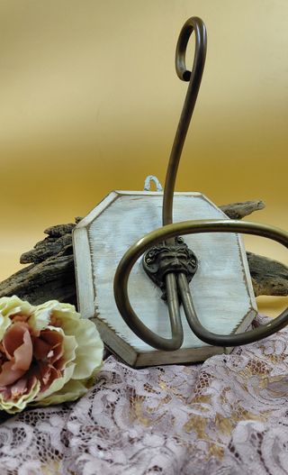 Appendiabiti Shabby Chic Legno Ottone