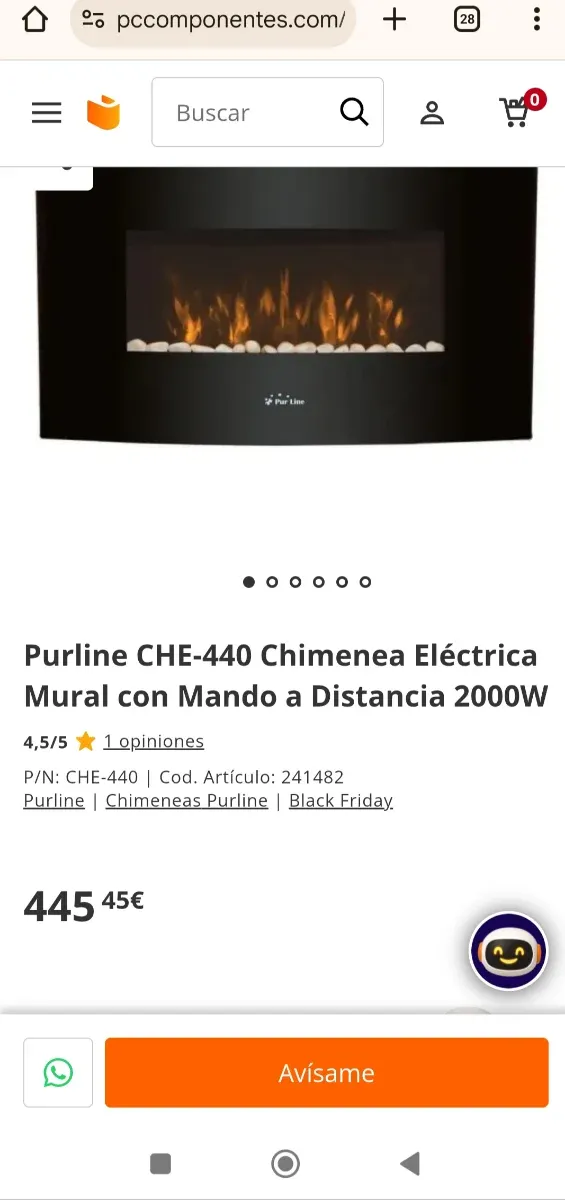 Chimenea Eléctrica Purline CHE-440