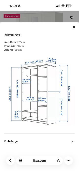 Armario Ikea Blanco Madera