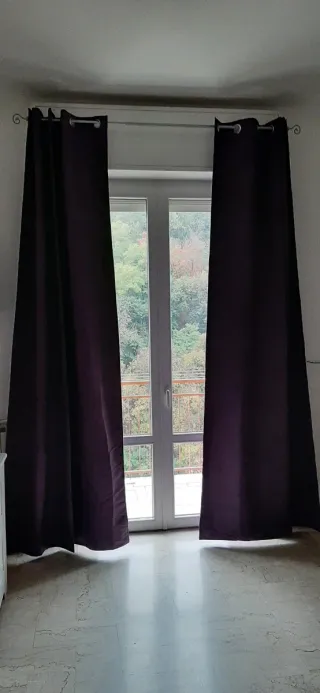 Coppia Tende Viola Effetto Alcantara