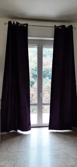 Coppia Tende Viola Effetto Alcantara